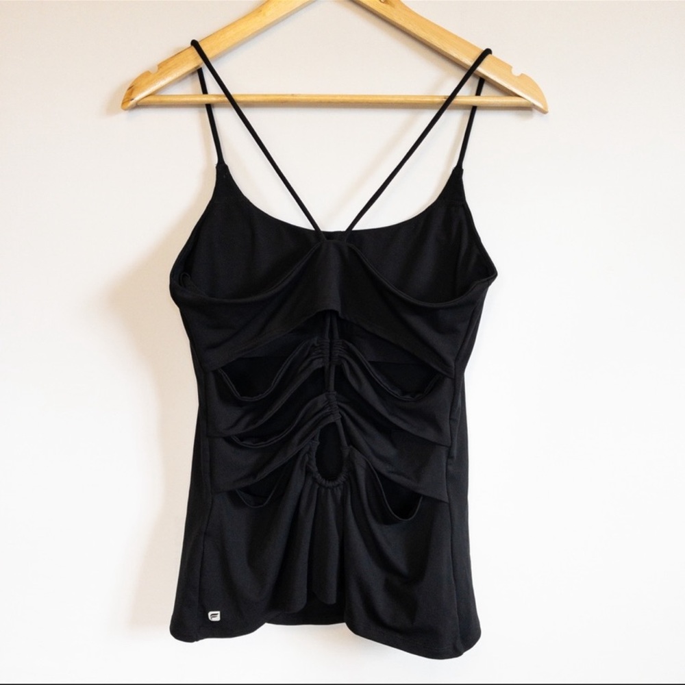 Fabletics Black Padded Loop Back Cutout Tank Top … - image 4